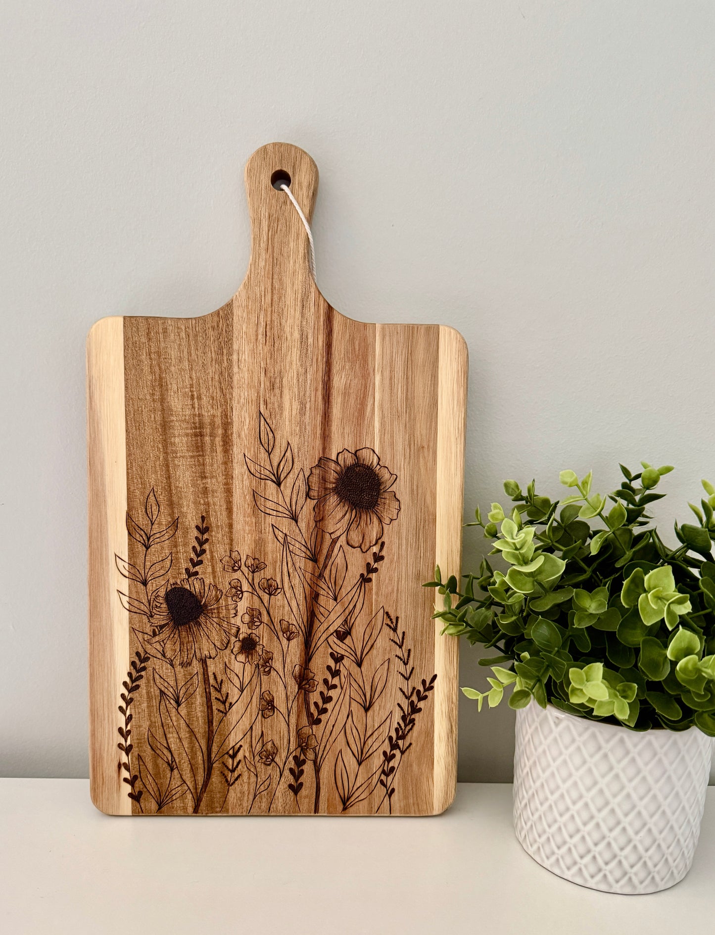 Hand-Burned Wildflower Cutting Board