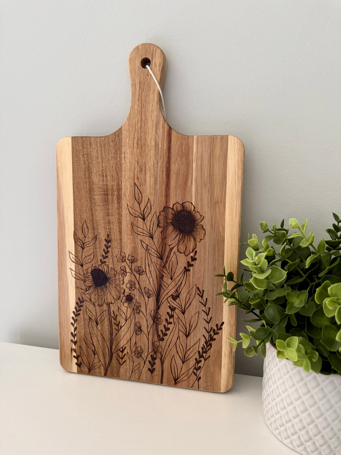 Hand-Burned Wildflower Cutting Board