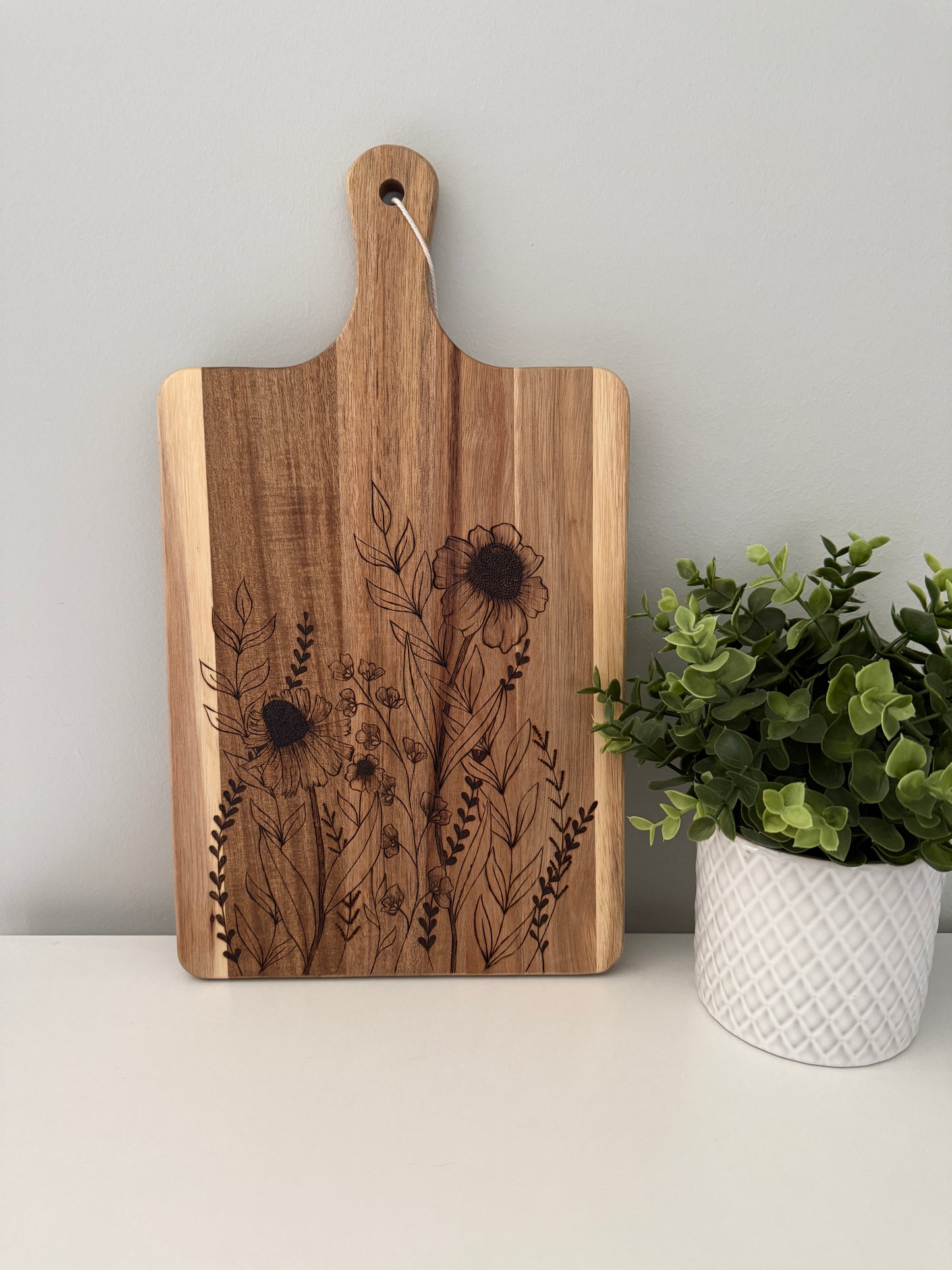Hand-Burned Wildflower Cutting Board