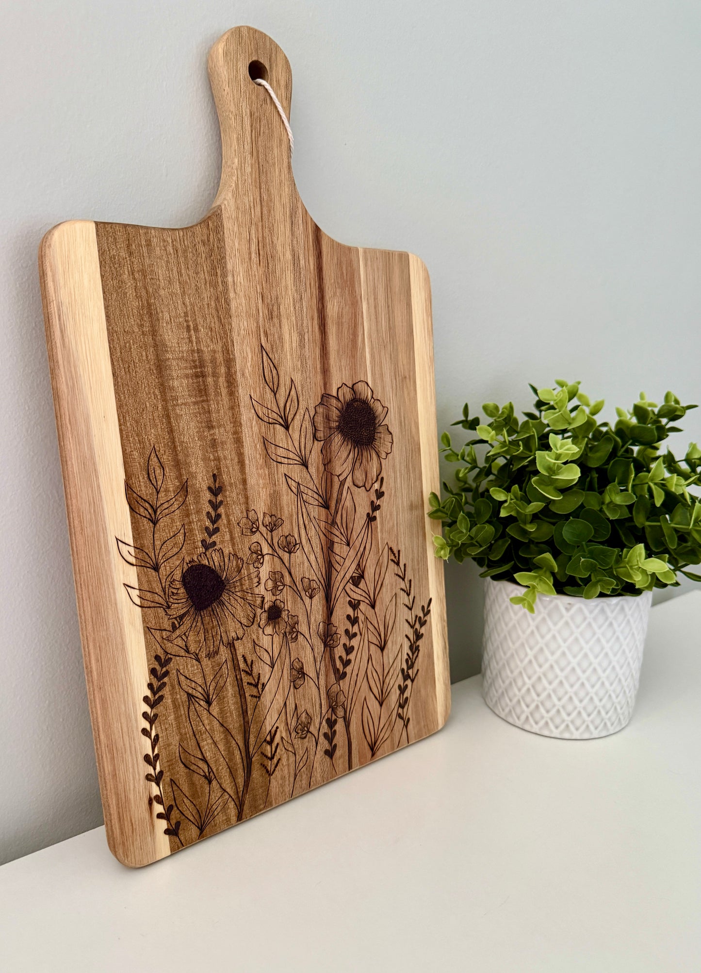 Hand-Burned Wildflower Cutting Board