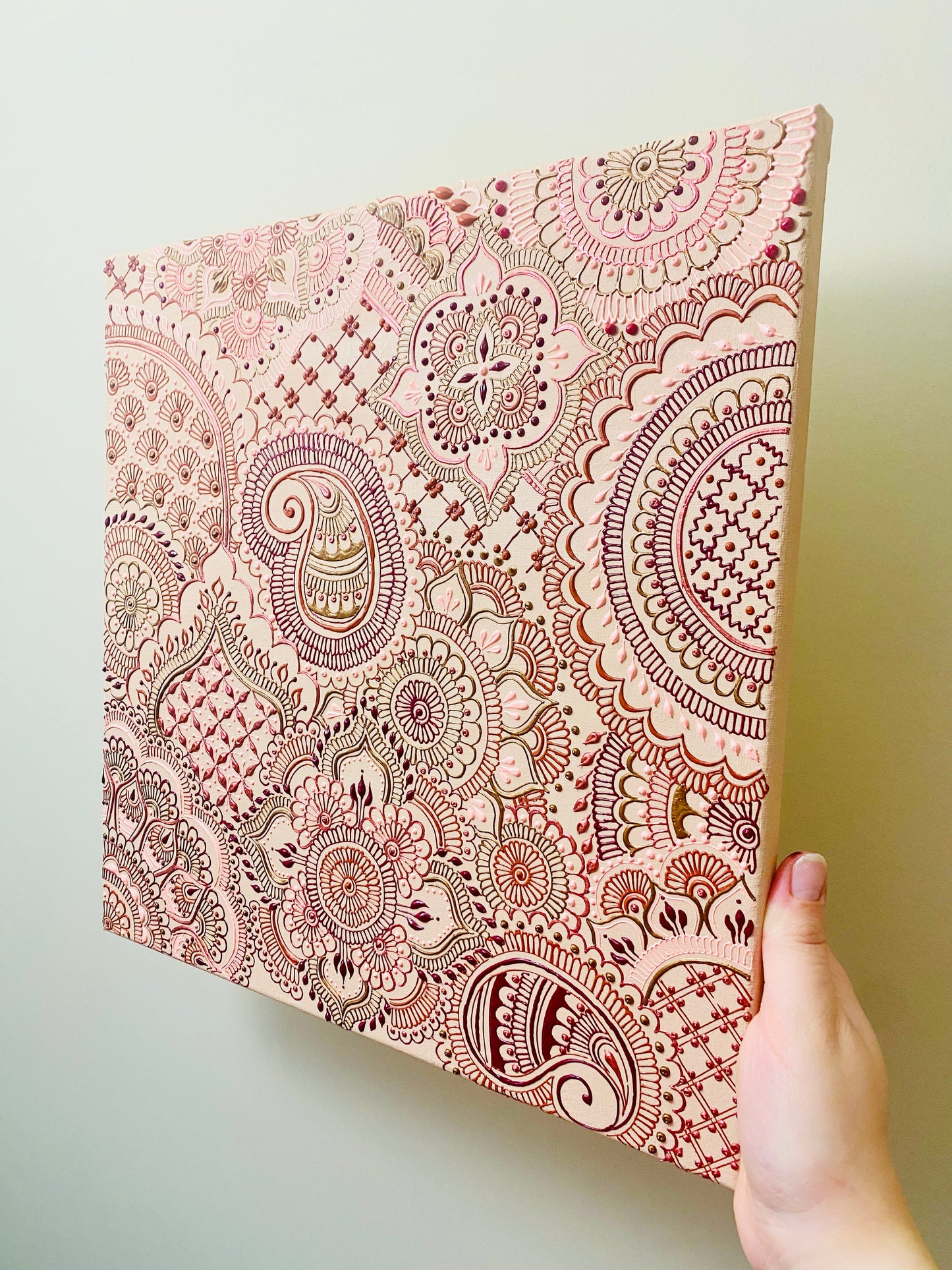 Dark Pink Henna Canvas