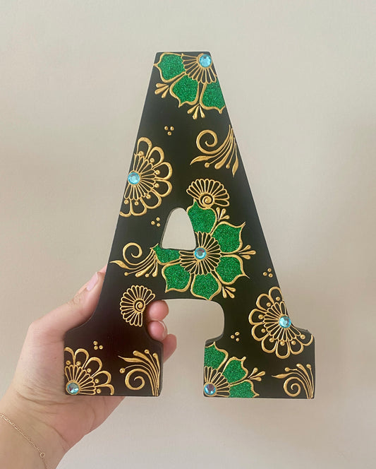 Custom Hand-Painted Henna Letter