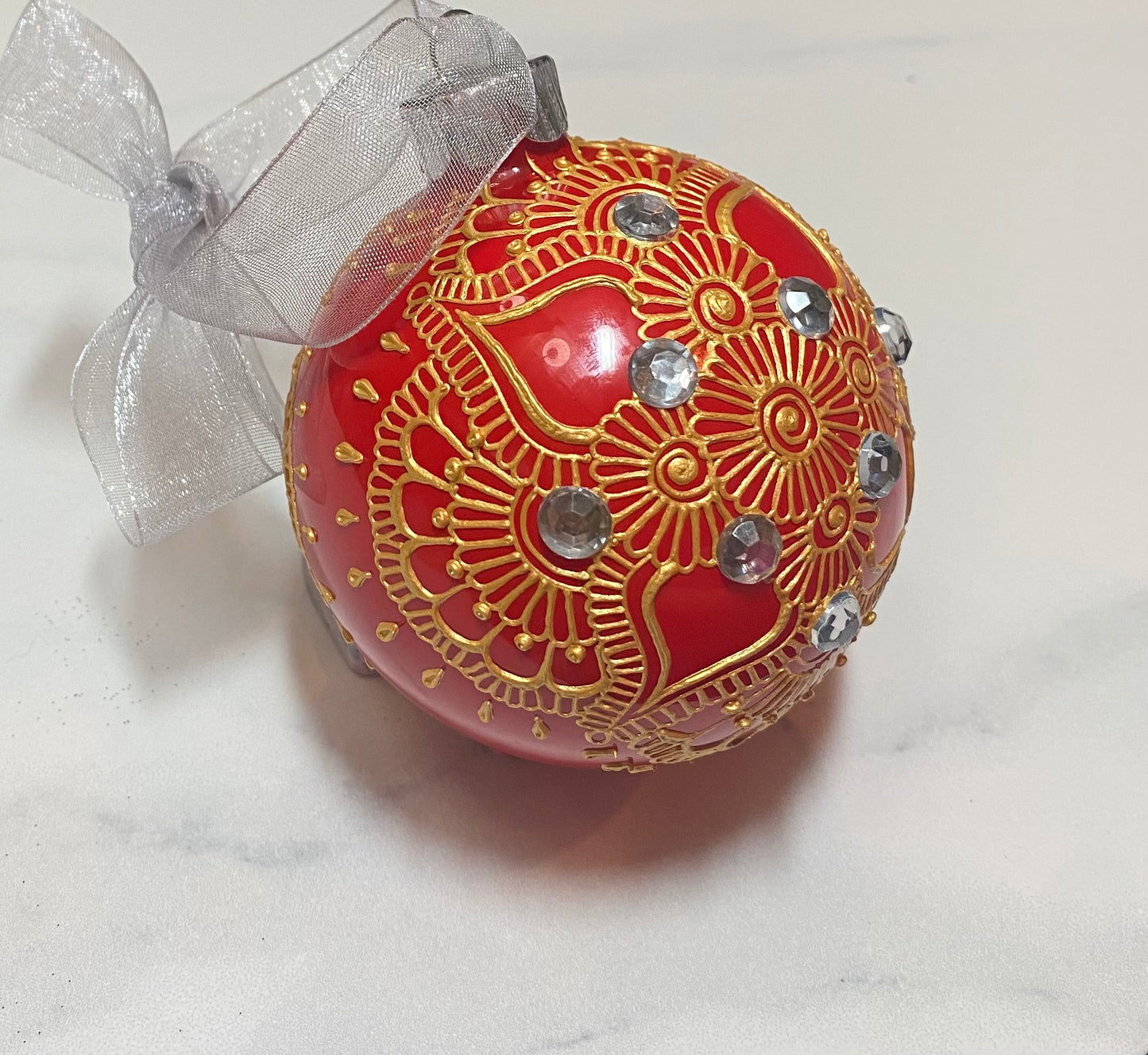 Henna Inspired Glass Ornament