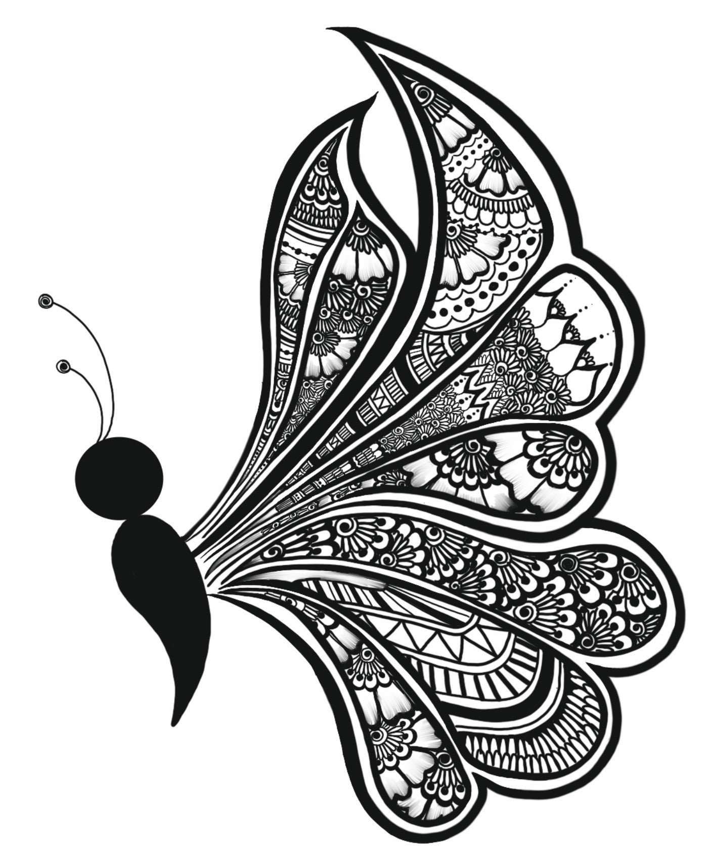 Butterfly Henna Design Sticker