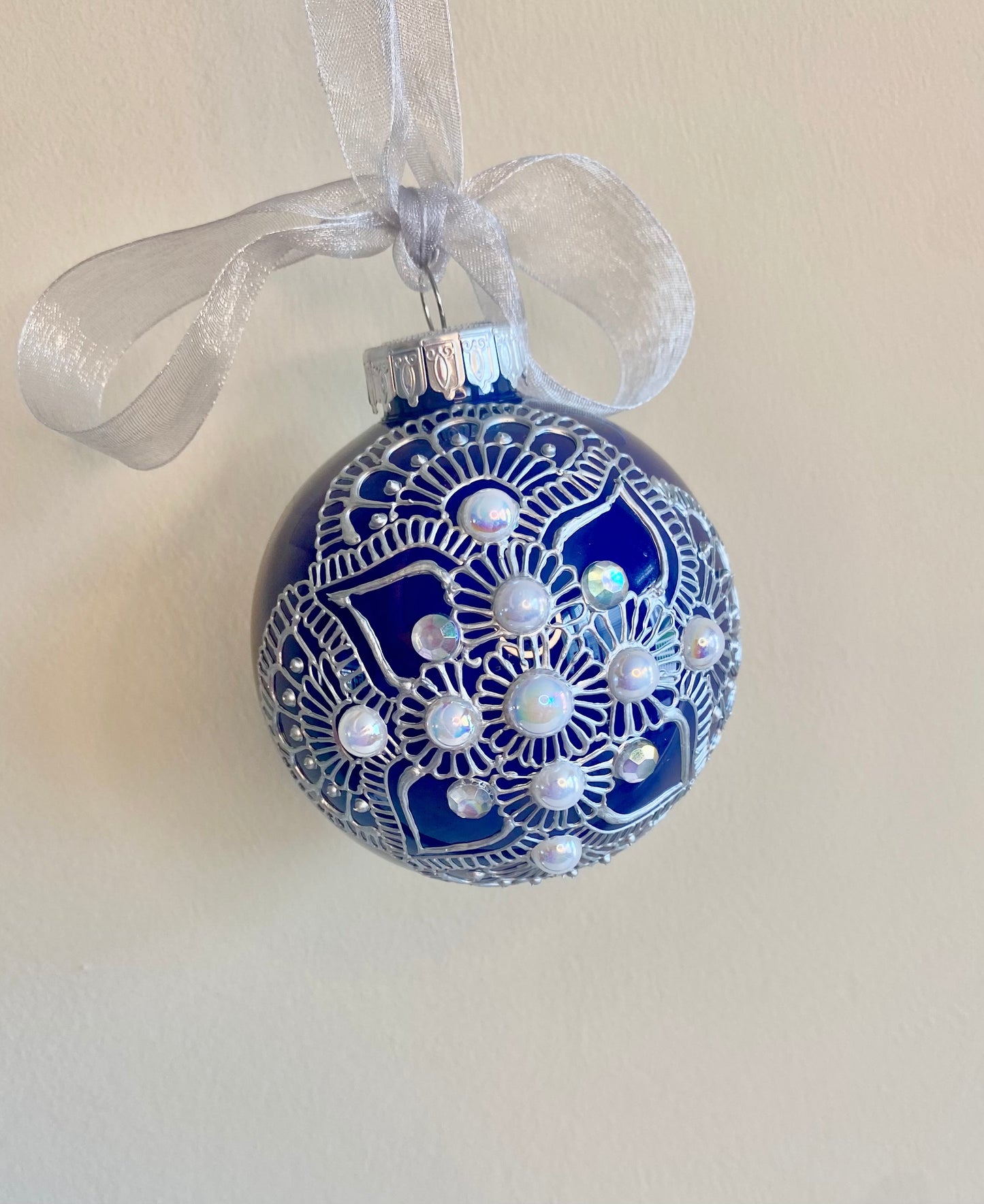Henna Inspired Glass Ornament