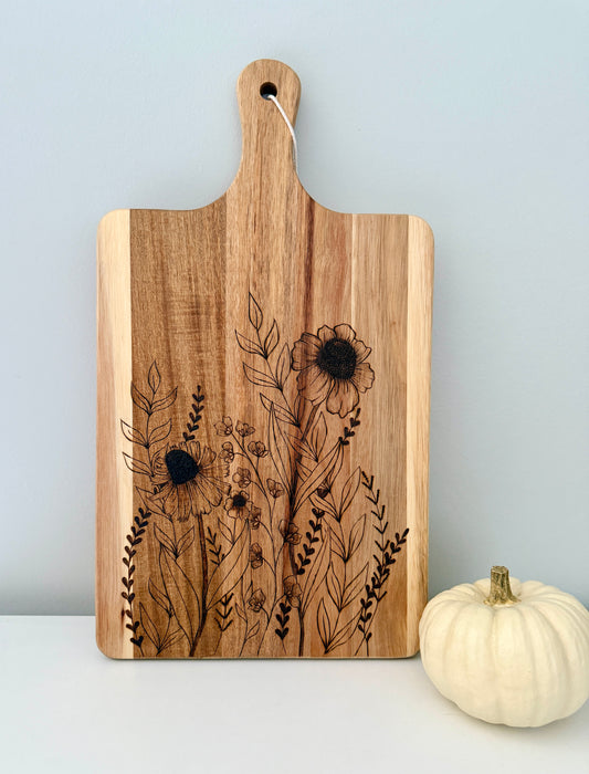 Hand-Burned Wildflower Cutting Board
