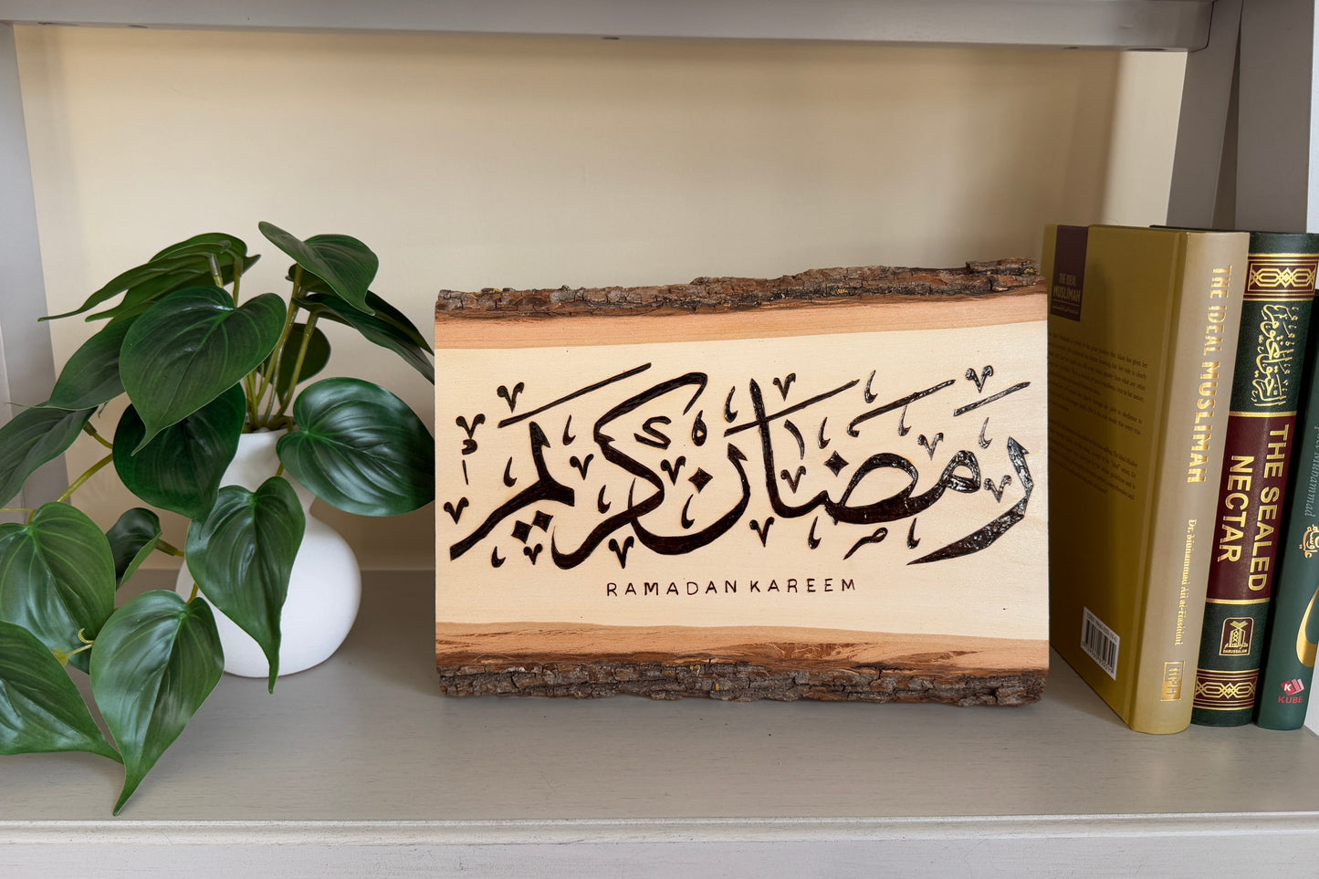 Ramadan Kareem Live Edge Wood Sign