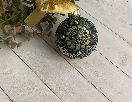 Mini Glass Henna Inspired Ornament