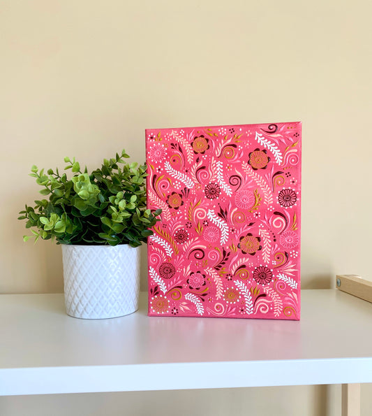 Small Floral Pink Canvas